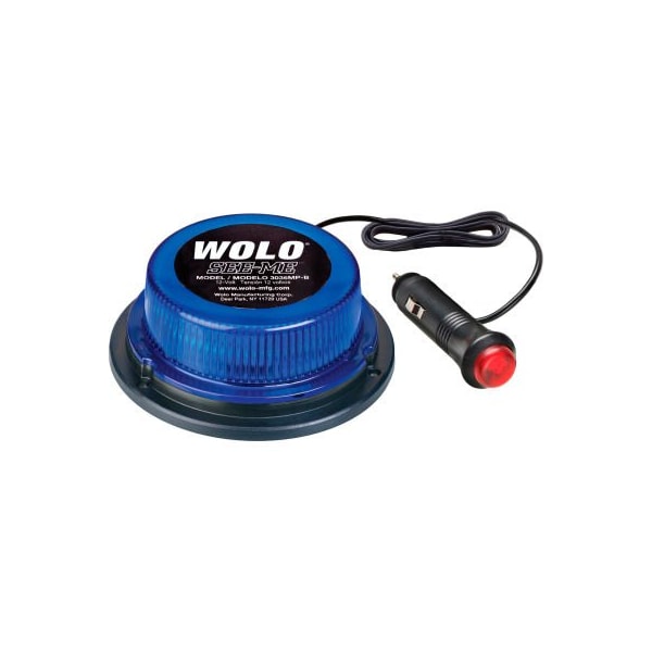 Wolo Wolo Mini Warning Light Super Bright LEDs, Blue Lens - 3036Mp-B 3036MP-B - main